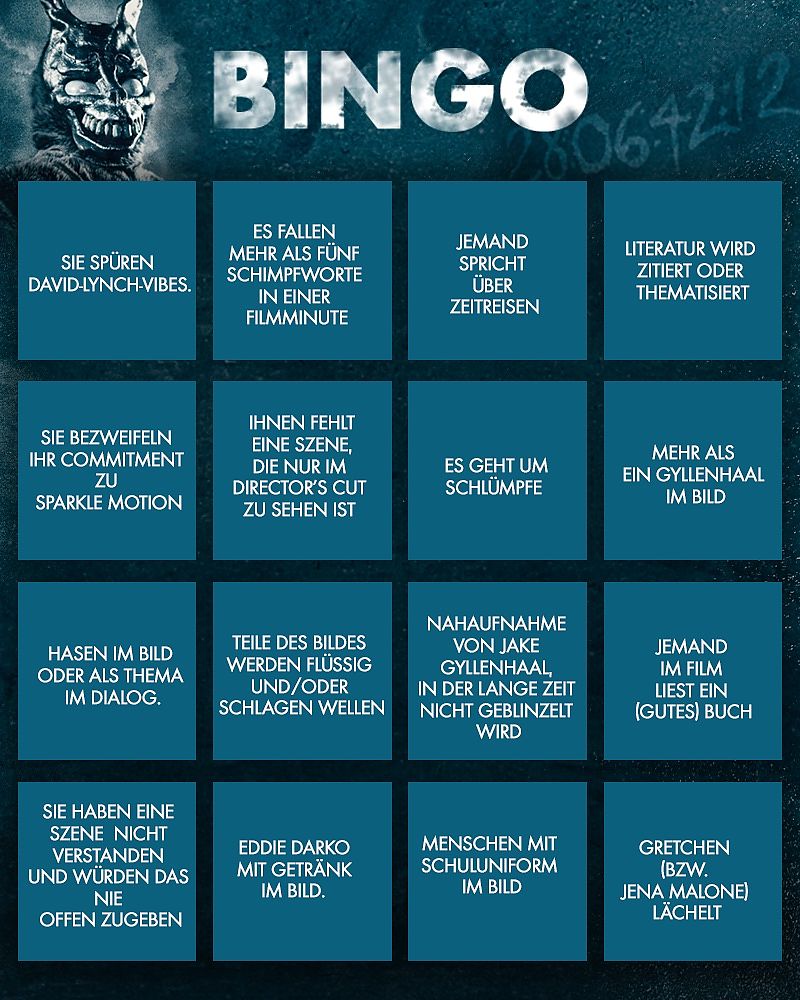 Zum Nachspielen: Unser Bingo zu Donnie Darko - Galeriebild