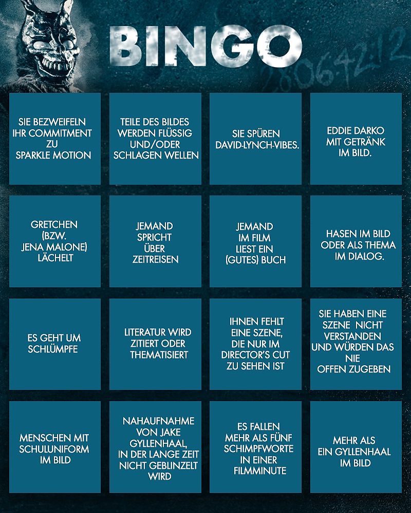 Zum Nachspielen: Unser Bingo zu Donnie Darko - Galeriebild