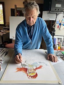 Renato Casaro zeichnet zunächst Skizzen verschiedener Motive. Haben er und seine Auftraggeber sich für ein Motiv entschieden, arbeitet er es aus. © Renato Casaro