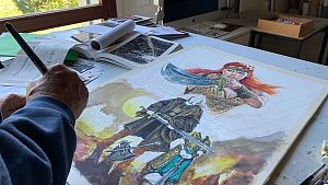 Filmplakate malt er nur noch, wenn ihn das Thema interessiert und er den Film gut findet. Bei "Red Sonja" sah Renato Casaro beides gegeben. © Renato Casaro