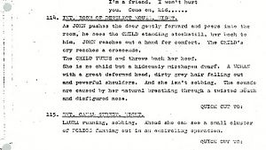 Eine der wichtigsten Seiten des Originaldrehbuchs