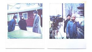 Links: Richard Edison, Eszter Balint und John Lurie; rechts: Cinematograph Tom DiCillo und Kameraassistent James Hayman